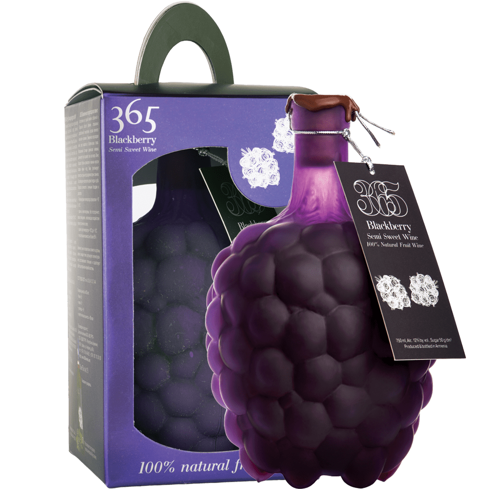 365 BLACKBERRY SEMI SWEET souvenir WINE in box 750ml
