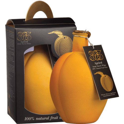 365 APRICOT SEMI SWEET souvenir WINE in box 750ml